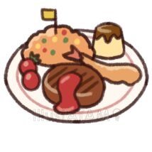 シンプルなかわいいお子様ランチ,お子様ランチのイラスト素材