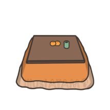 シンプルなかわいいこたつ（橙色）,こたつ,リラックス,冬,和風,家具のイラスト素材