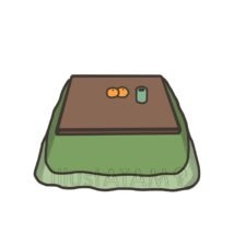 シンプルなかわいいこたつ（緑色）,こたつ,シンプル,リラックス,冬,和風,家具のイラスト素材