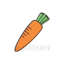 シンプルなかわいいにんじん,かわいい,にんじん,野菜のイラスト素材