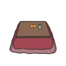 シンプルなこたつ（あずき色）,こたつ,リラックス,冬,和風,家具のイラスト素材