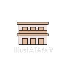 シンプルなアパート（ベージュ色）