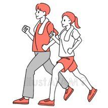 シンプルなウォーキングカップル