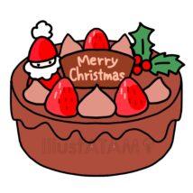 シンプルなクリスマスケーキ（チョコレート）