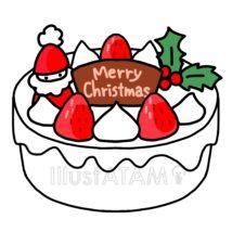 シンプルなクリスマスケーキ（生クリーム）