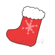 シンプルなクリスマス靴下,クリスマス,クリスマス靴下,シンプルのイラスト素材