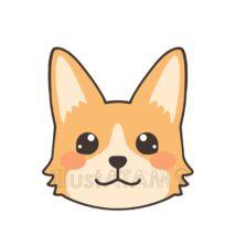 シンプルなコーギー（顔）