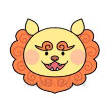 シンプルなシーサーの顔（笑顔）