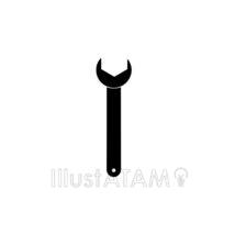 シンプルなスパナ（黒色）