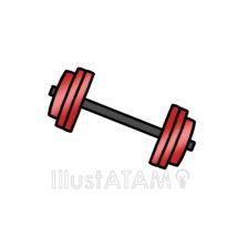 シンプルなダンベル（赤色）