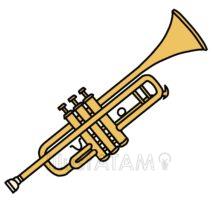 シンプルなトランペット（金色）