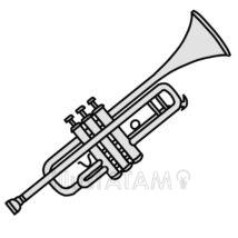 シンプルなトランペット（銀色）