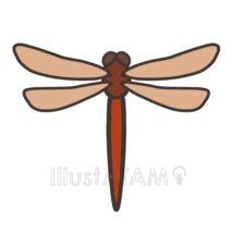 シンプルなトンボ（赤色）