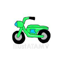 シンプルなバイク（緑色）