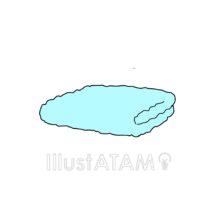 シンプルなバスタオル（青色）