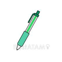 シンプルなボールペン（緑色）