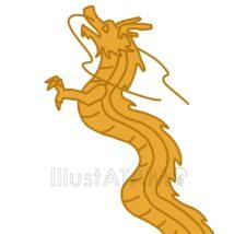 シンプルなリアルな昇り龍（シルエット）