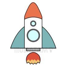 シンプルなロケット（赤色）