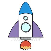 シンプルなロケット（青色）