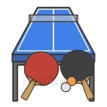 シンプルな卓球セット,シンプル,卓球,球技のイラスト素材