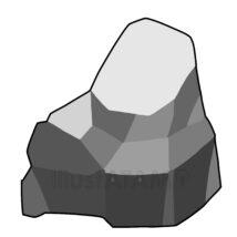 シンプルな岩（白黒）