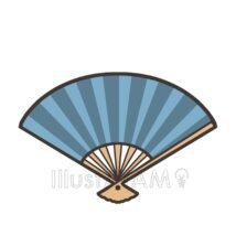 シンプルな扇子（寒色）