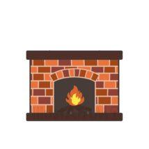 シンプルな暖炉（レンガ）