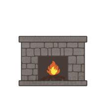 シンプルな暖炉（石）