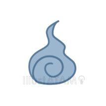 シンプルな火の玉（渦巻き模様・明るい）