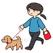 シンプルな犬の散歩（女性）
