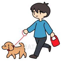 シンプルな犬の散歩（男性）