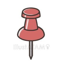 シンプルな画鋲（赤色）,文房具,画鋲のイラスト素材