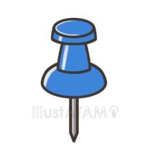 シンプルな画鋲（青色）,シンプル,文房具,画鋲のイラスト素材