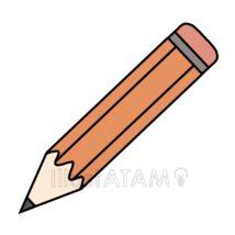 シンプルな鉛筆（オレンジ色）