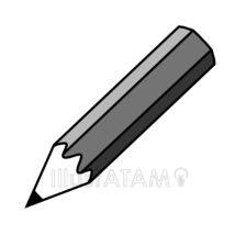 シンプルな鉛筆（白黒）