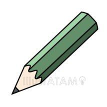 シンプルな鉛筆（緑色）