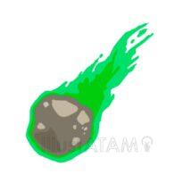 シンプルな隕石（緑色）