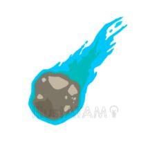 シンプルな隕石（青色）