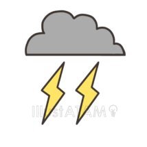 シンプルな雷（雲あり）