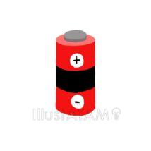 シンプルな電池（単1形・赤色）