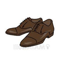 シンプルな革靴（茶色）