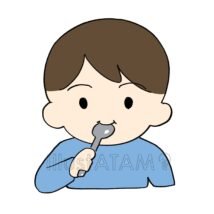スプーンで食べる