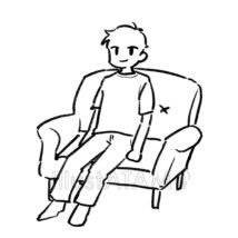 ソファに座る