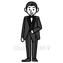 タキシードを着た男性（黒色）