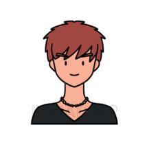 ネックレスをする男性