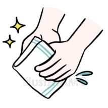 ハンカチで手を拭く,ハンカチ,健康,手,手洗いのイラスト素材