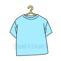 ハンガーにかけたTシャツ,シャツ,ハンガー,半袖,服,洗濯のイラスト素材