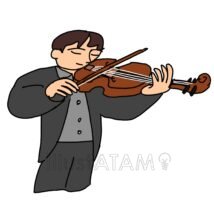 バイオリン演奏,おしゃれな音楽,バイオリン,楽器,男性のイラスト素材