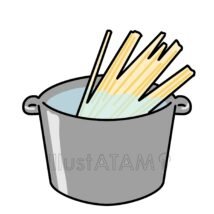 パスタを茹でる