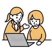 パソコン教室（シニア女性・モノクロ）